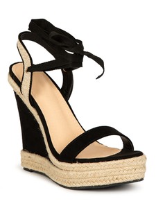 strappy tie up wedges