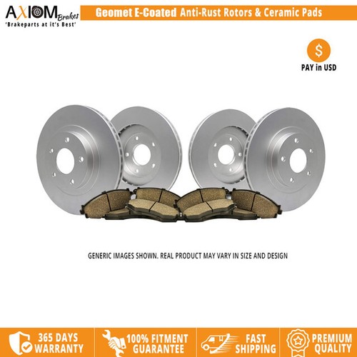 Axiom Front Rear Geomet Coated Brake Rotors Ceramic Pads for 07-14 ...