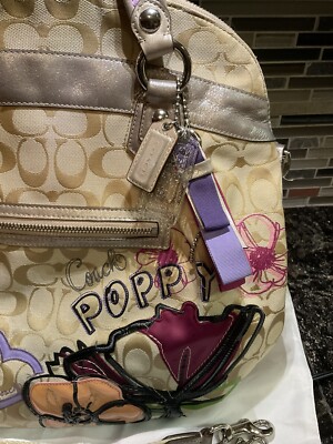 COACH Vintage Poppy Petal Signature Highlight Shoulder Bag Purse