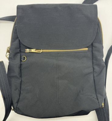 Travelon Classic Anti-Theft Small Convertible Backpack Crossbody RFID Black. EUC