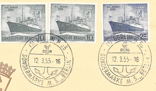 WEST GERMANY, BERLIN 12/3/55 F.D.I. SPECIAL COVER SG B123/4; M.S.BERLIN CANCEL - Picture 2 of 2