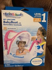 Swim School Level 1 My Unicorn Baby Boat with Removable Sunshade 6 to 18 mts