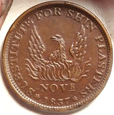 1837 HT-67 Phoenix May Tenth Political Hard Times Token #2