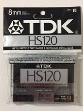 New Blank TDK HS120 8mm Video Cassettes Metal Particle Tape Sealed NOS