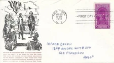 854 3c WASHINGTON'S INAUGURATION - Espenshade cachet