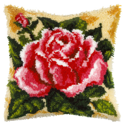 Orchidea Latch Hook Kit: Kissen: Gro�: Rose