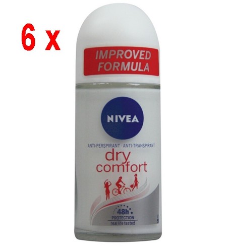 93,17€/L - 6er Pack NIVEA Deodorant "Dry Comfort" Deoroller - 50ml