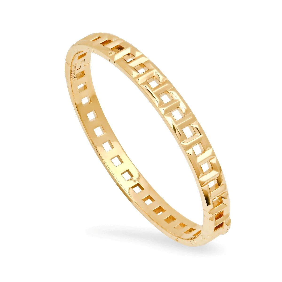 Bracciale TIFFANY & Co. in oro giallo 18 carati T vero stretto con cerniera