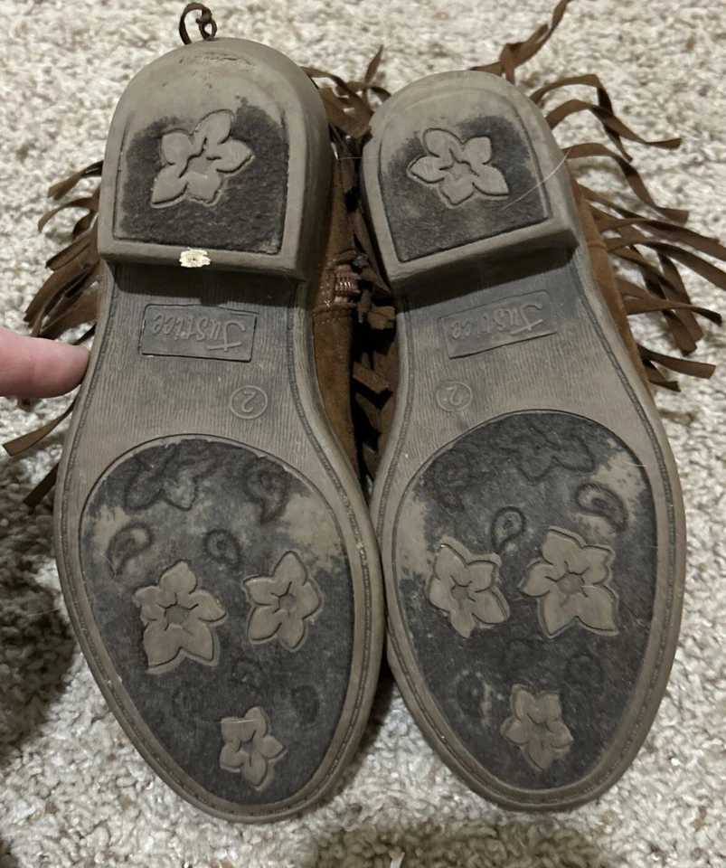 Botas Justice Niñas Talla 2 Marrón Con Flecos Foto 3 de 4