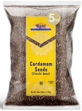 Rani Cardamom (Elachi) Decorticated Seeds Indian Spice 80oz (5lbs) 2.27kg Bulk