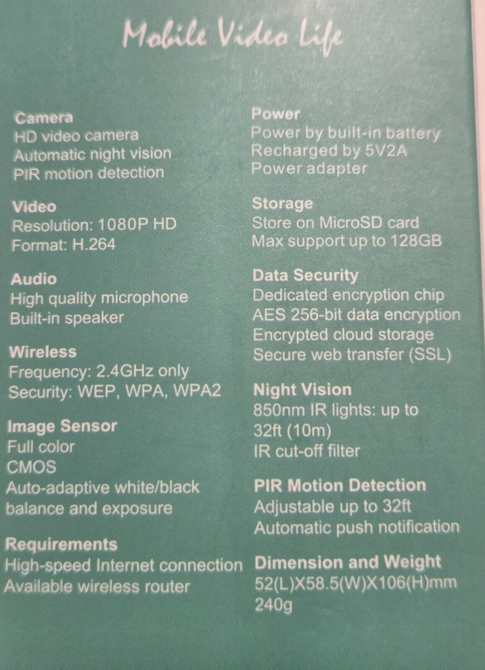 NEW Zeeporte Security Surveillance Smart IP Camera Outdoor 1080P HD Wireless eBay