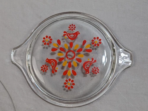 PYREX 17 470-C Clear LID ONLY Friendship Birds Round Casserole Dish Replacement