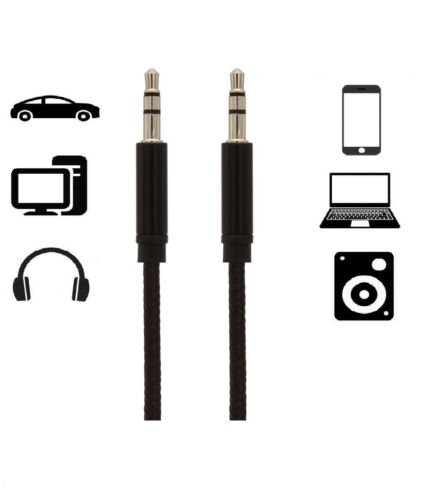 3.5mm Jack To Jack AUX CABLE Audio lead 1m Braided Auxiliary Lead Headphone/iPod - Picture 6 of 11
