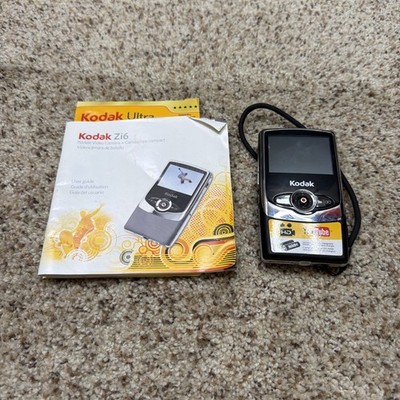 Kodak Zi6 Pocket Video Camcorder Camera HD Black - Tested Working