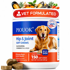 Hip and Joint Supplement for Dogs, Glucosamine Dogs with MSM, 150Ct, BLUE