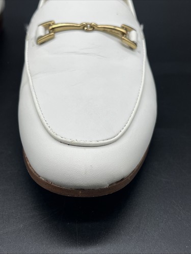 Sam Edelman Loraine White Slip-On Leather Horse Bit Loafers 6-1/2 w/ Box - Picture 5 of 24