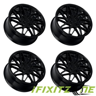 4 x KATANA KR09 18X8 5X100/114.3 +40mm Glossy Black Alloy Wheel Rim 18'' Inch
