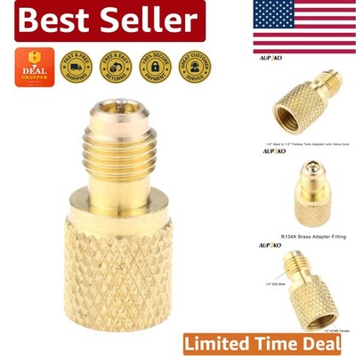 Durable R134A 1/4'' to 1/2'' Brass Adapter | Leak-Proof Connection with Valve Core