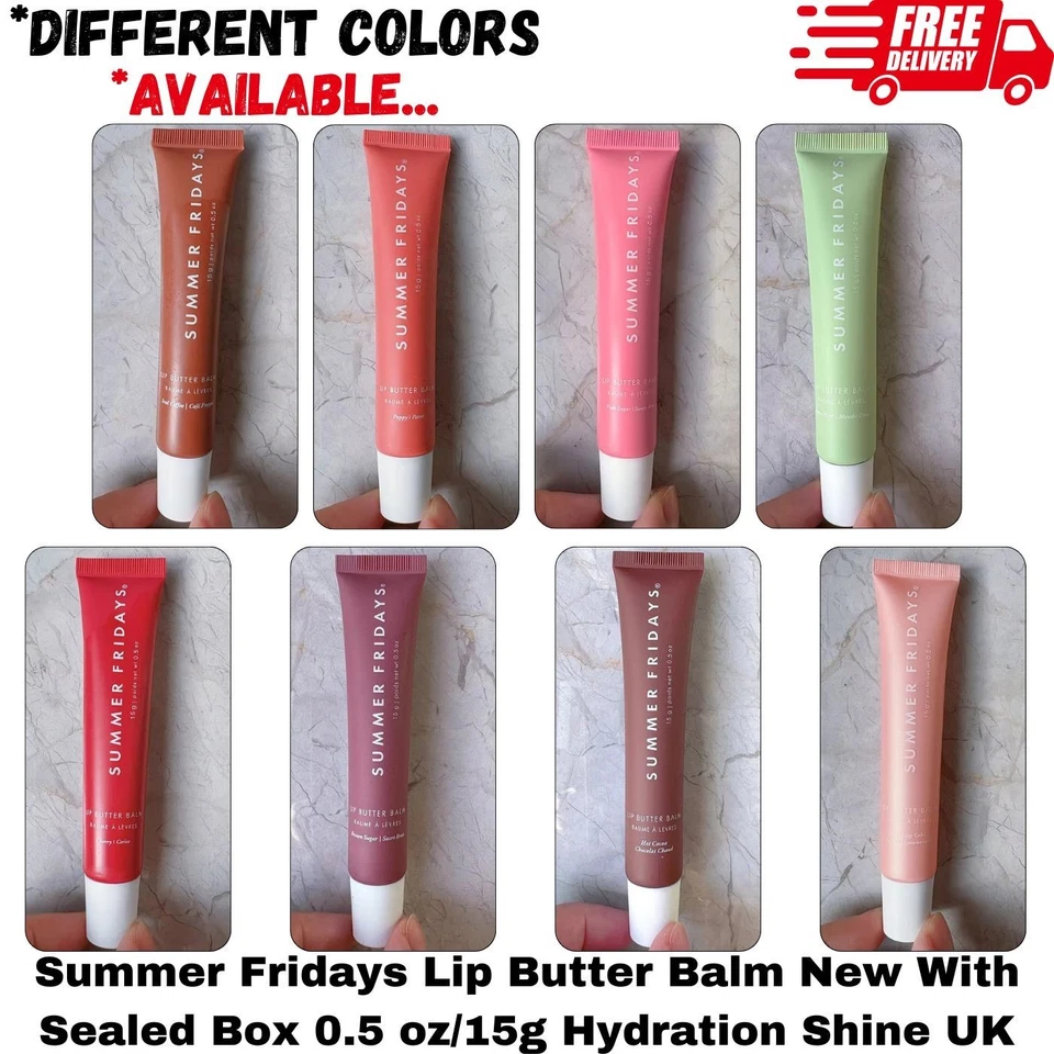 BRANDED Summer Fridays Lip Butter Balm New With Sealed Box 0.5 oz/15g Hydration Shine UK