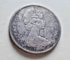 1965 CANADA SILVER DOLLAR NICELY TONED FINE NOT GRADED