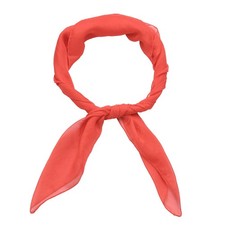 Solid Chiffon Scarf Square Solid Color Bandana 27.5 x 27.5 Inch & Watermelon Red