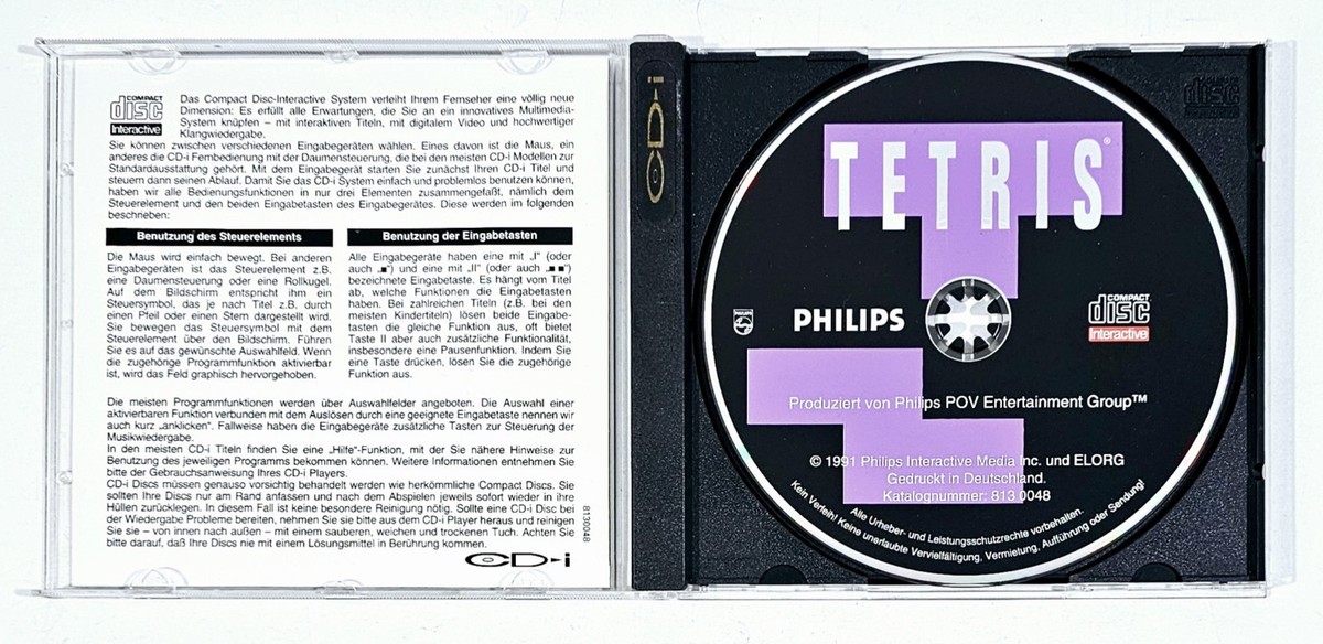 1992 Philips CD-i Puzzle Game TETRIS German CIB Puzzle Relaxation