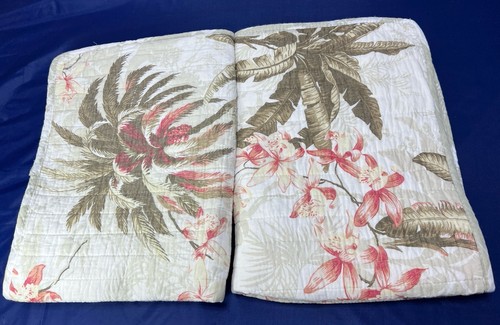 Tommy Bahama Bonny Cove Quilted Pillow Shams Tropical Standard Size Set 2 Piece - Picture 4 of 14
