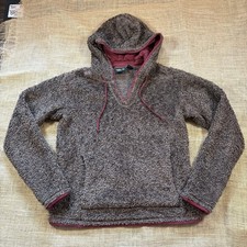 Mountain Hardwear Woman's Fuzzy Hi-Pile Brown Fleece V-Neck Hoodie Size Small