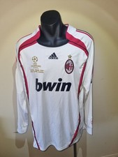 AC Milan Kaka #22 2007 UEFA Champions Final Away Jersey Long Sleeves Size XL