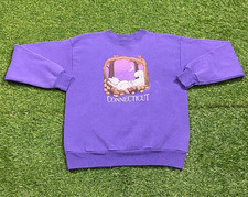 Vintage Connecticut Sweatshirt Made USA Youth L Hartford New England 90s