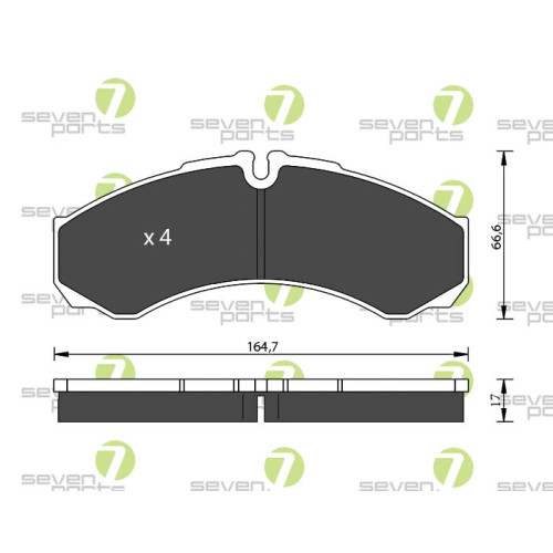 Plaquettes de frein avant Seven Parts SVP21480 pour utilitaire Iveco Daily