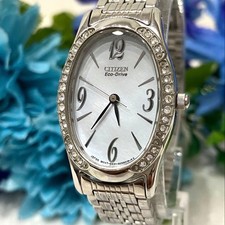 Reloj para dama Citizen Eco-Drive esfera con carcasa solar bisel de cristal -Funciona