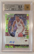 2020 Panini Prizm Draft Prospect Neon Green Mason Jones #PA-MJ 5/5 BGS 8.5 Auto