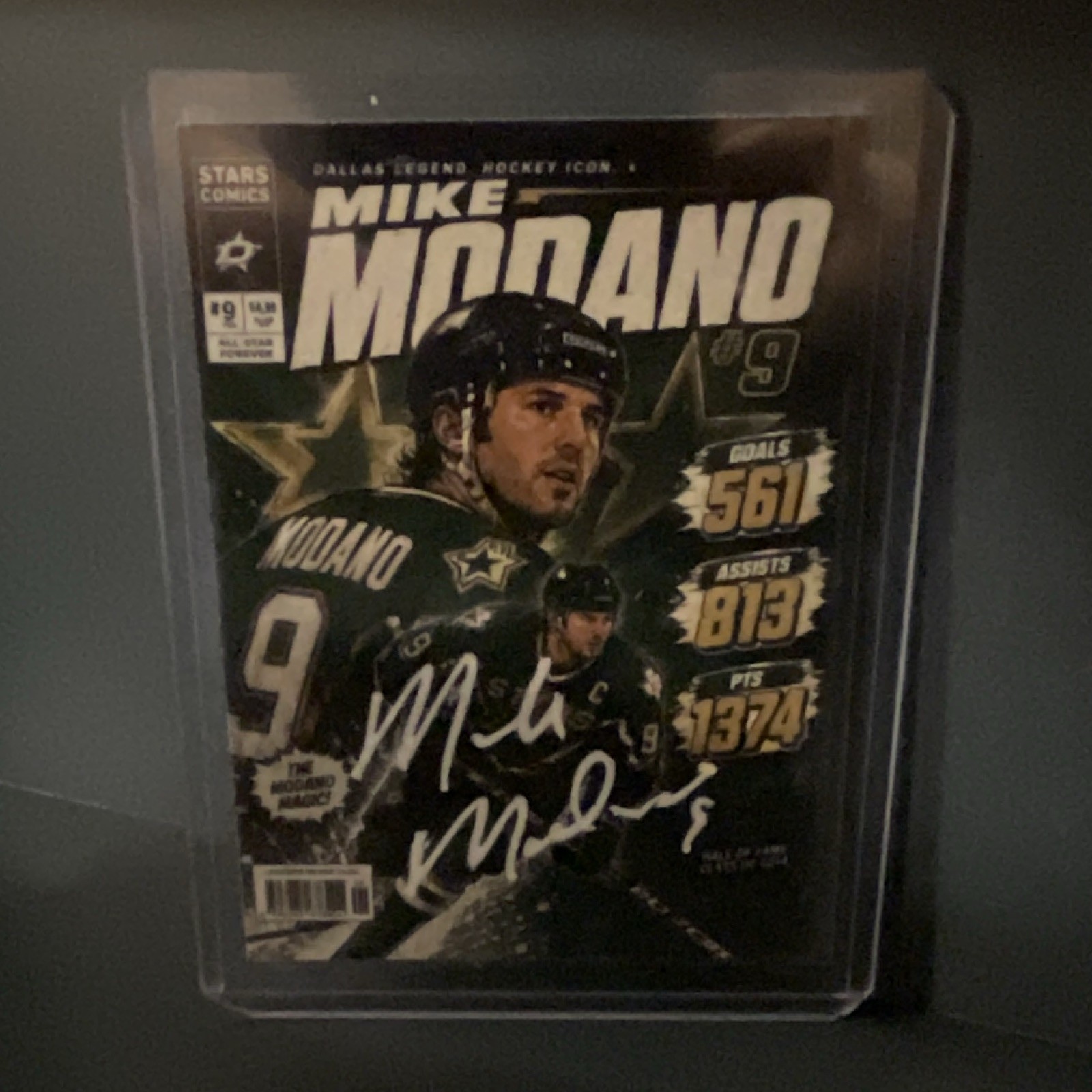 Mike Modano Signed Dallas Stars Comic Book Cover NHL Hockey Original