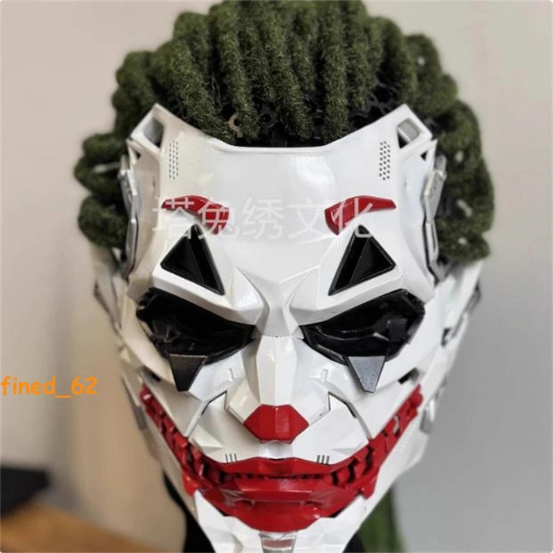 Cyberpunk Joker Cosplay Full Face Mask Dirty Braid Resin Mask Adult Halloween - Image 2 of 4