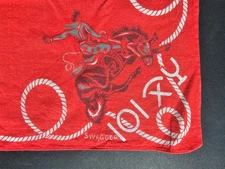Vintage 1950s Swagger Cowboys Red Bandana Handkerchief Western Rodeo 25” x 25”