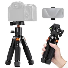 K&F Concept Tabletop Mini Tripod Low-Center-of-Gravity Ball Head for DSLR phones