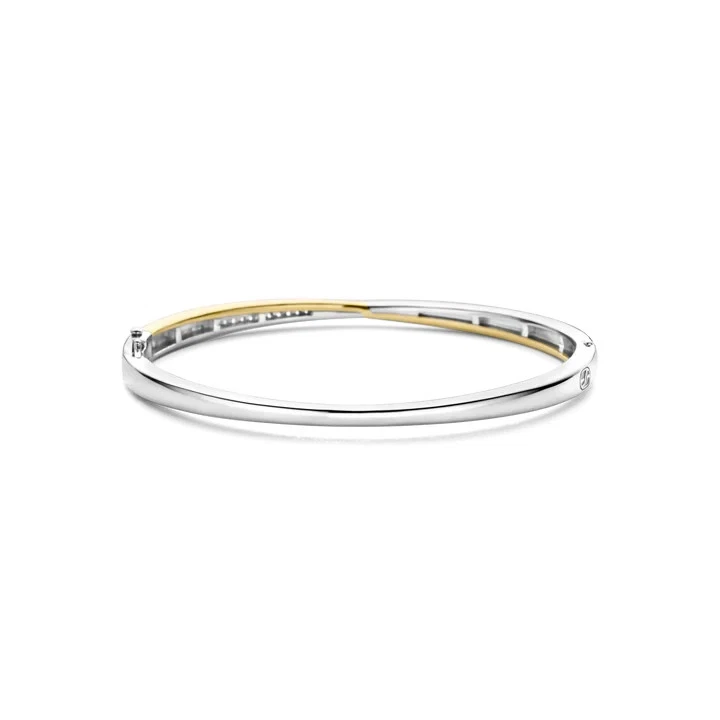 Bracciale rigido bangle donna bicolore Ti Sento 23045ZY argento zirconi misura M - Immagine 3 di 4
