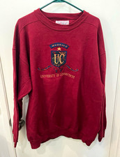 Vintage Genius Connecticut Huskies UConn Burgundy Embroidered Sweatshirt Sz XL