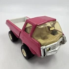 Vintage Tonka Pressed Steel Pickup Truck Pink Cab Over White Bed Toy Vehicle