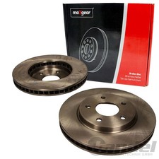 2X MAXGEAR BREMSSCHEBEIBEN 283mm INNENBELÜFTET VORNE PASSEND FÜR NISSAN EVALIA