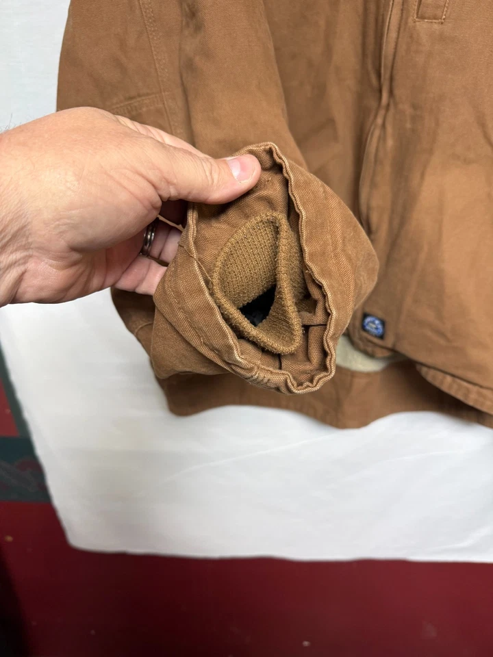 Chaqueta utilitaria Polar King marrón con capucha talla 4xl forrada de vellón muy cálida Foto 3 de 4