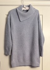 Barefoot Dreams Sz S Cowl Neck Tunic Sweater Light Blue