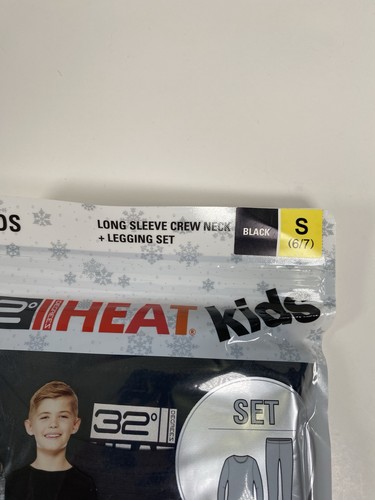 32 Degrees Heat Kids Long Sleeve And Legging Set- BLACK SMALL NEW - Picture 3 of 13