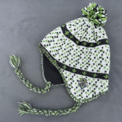 Adidas Seattle Sounders FC Earflap Pom Beanie OSFA Nordic Knit Hat Soccer MLS