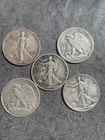 New Listing(5)Liberty Walking Half Dollar Coins Lot 1919- 1944