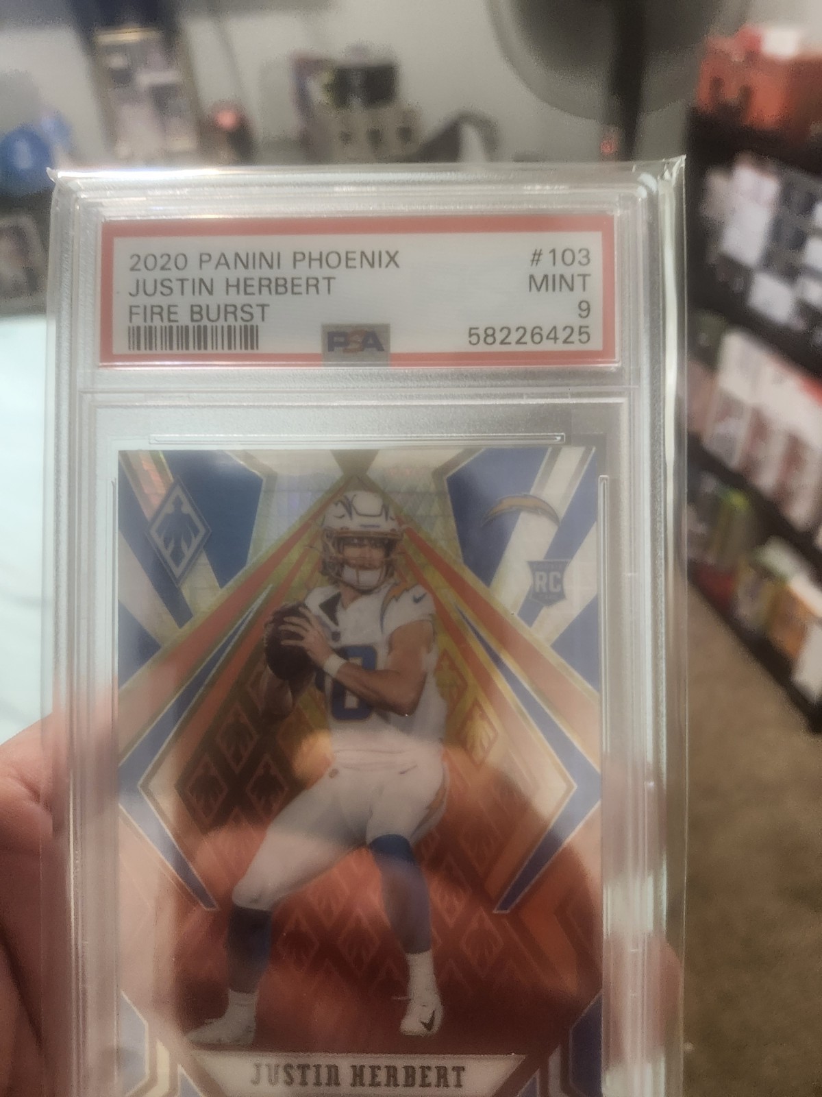 2020 Panini Phoenix - Rookies Justin Herbert #103 Fire Burst (RC)