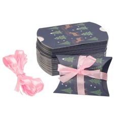 50Pcs Pillow Boxes 3.5 x 2.8 x 1 Inch Gift Boxes, Deep Blue