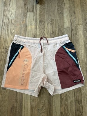 New Columbia Riptide Retro Hiking Shorts Men's XXL - Dusty Pink/Multi-Color
