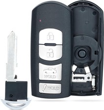 Beefunny Replacement Remote Car Key Shell Case Fob 4 Button for Mazda 3 6 2014